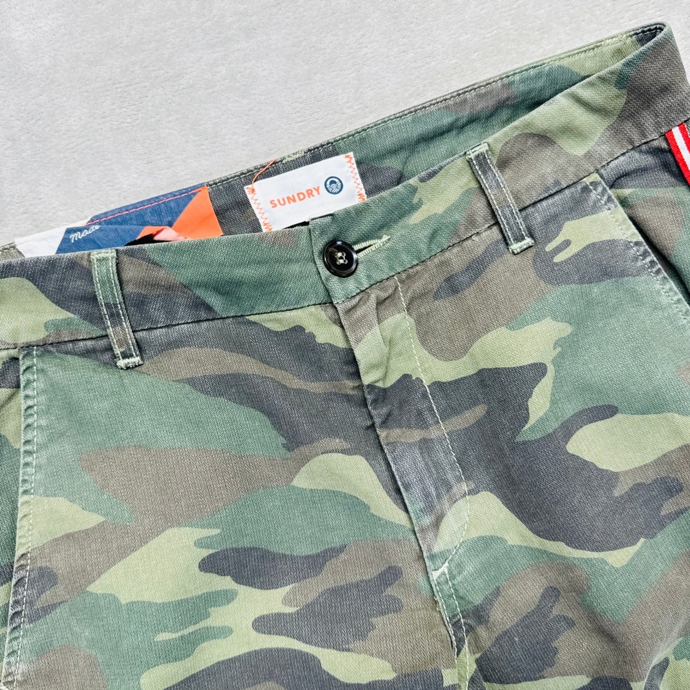Sundry Camouflage Joggers with Red Stripe